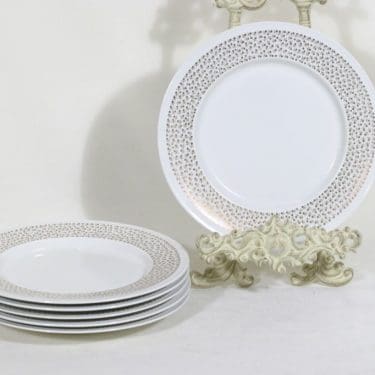 Arabia Kimmel lautaset, 6 kpl, suunnittelija Esteri Tomula, pieni, serikuva