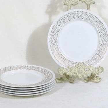 Arabia Kimmel lautaset, 6 kpl, suunnittelija Esteri Tomula, pieni, serikuva