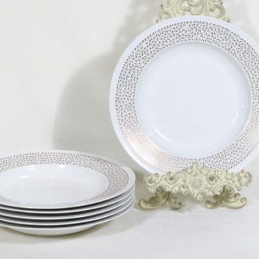 Arabia Kimmel lautaset, syvä, 6 kpl, suunnittelija Esteri Tomula, syvä, serikuva