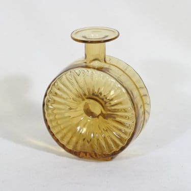 Riihimäen lasi Aurinkopullo koristepullo, amber, suunnittelija Helena Tynell, sävy XIV