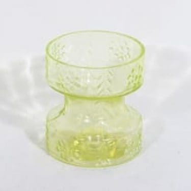 Riihimäen lasi Mesimarja kääntömaljakko, keltainen, suunnittelija Tamara Aladin,