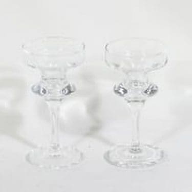 Iittala Fiesta kynttilänjalat, kirkas, 2 kpl, suunnittelija Timo Sarpaneva, pieni