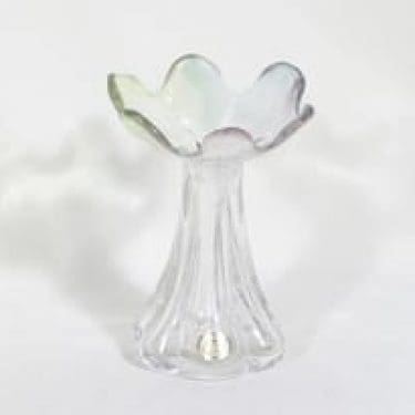 Riihimäen lasi Kukkainen maljakko, signeerattu, suunnittelija Helena Tynell, signeerattu