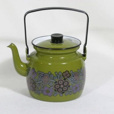 Finel Primavera kahvipannu, vihreä, suunnittelija Raija Uosikkinen, serikuva