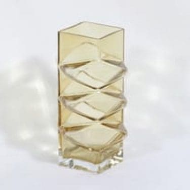 Riihimäen lasi Pablo maljakko, amber, suunnittelija Erkkitapio Siiroinen,