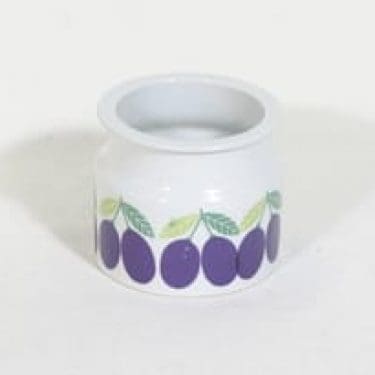 Arabia Pomona purnukka, luumu, suunnittelija Raija Uosikkinen, luumu, serikuva