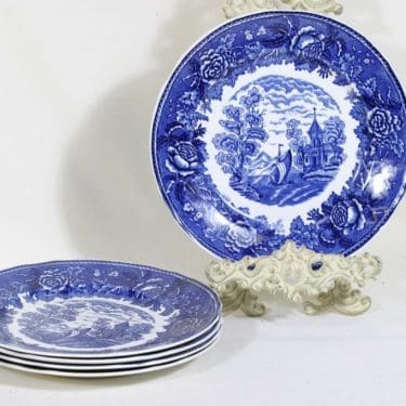 Arabia Maisema ruokalautaset, matala, 5 kpl, suunnittelija , matala, kuparipainokoriste