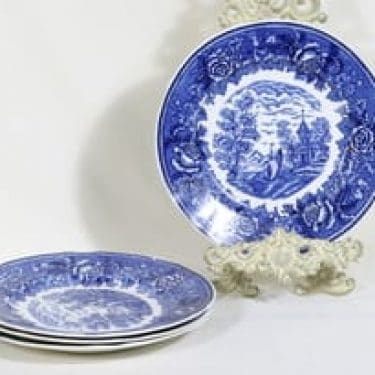 Arabia Maisema ruokalautaset, matala, 4 kpl, suunnittelija , matala, kuparipainokoriste