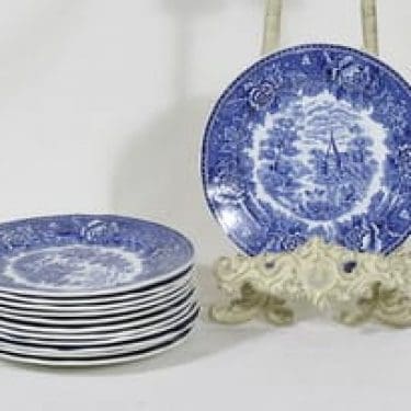 Arabia Maisema lautaset, matala, 12 kpl, suunnittelija , matala, pieni, kuparipainokoriste