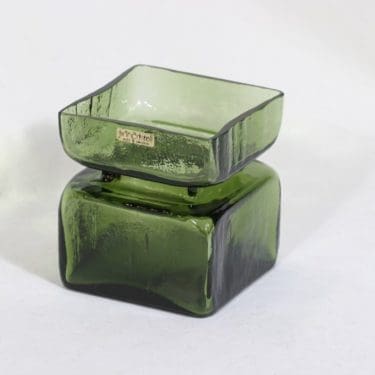 Riihimäen lasi Pala maljakko, vihreä, suunnittelija Helena Tynell,