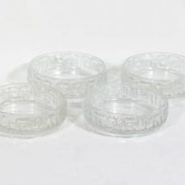 Riihimäen lasi Taalari annoskulhot, kirkas, 4 kpl, suunnittelija Tamara Aladin,