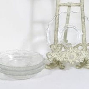 Riihimäen lasi Ludvig lautaset, kirkas, 6 kpl, suunnittelija , pieni