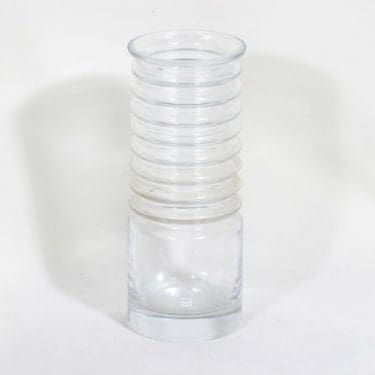 Riihimäen lasi Harmonikka maljakko, kirkas, suunnittelija Tamara Aladin,