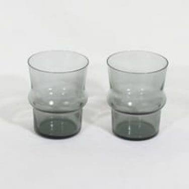 Nuutajärvi 1709 lasit, harmaa, 2 kpl, suunnittelija Kaj Franck,