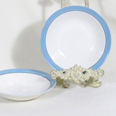 Arabia Harlekin Turkos lautaset, syvä, 2 kpl, suunnittelija , syvä, raitakoriste