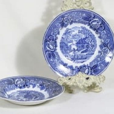 Arabia Maisema lautaset, syvä, 2 kpl, suunnittelija , syvä, kuparipainokoriste