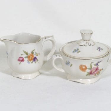 Arabia Kesäkukka sokerikko ja kermakko, suunnittelija , siirtokuva