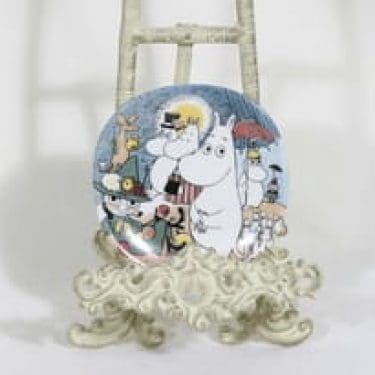 Arabia Muumi seinälaatta, Sunnuntaikävely, suunnittelija Tove Slotte, Sunnuntaikävely, pieni, serikuva