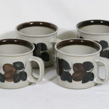 Arabia Ruija mukit, 42 cl, 4 kpl, suunnittelija Raija Uosikkinen, 42 cl, käsinmaalattu