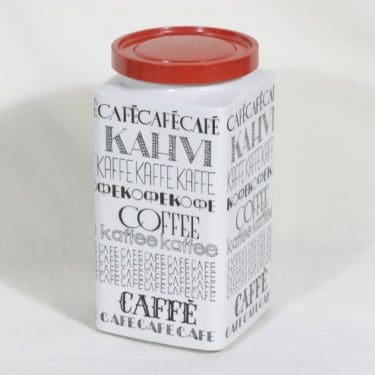 Arabia FF 3 kahvitölkki, tekstikuvio, suunnittelija Esteri Tomula, tekstikuvio, serikuva