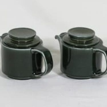 Arabia GB teekannut, vihreä, 2 kpl, suunnittelija , pieni, koristelematon