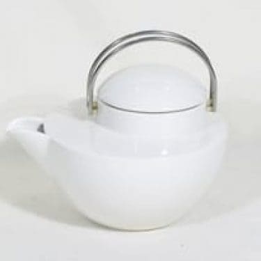 Arabia OP teekannu, valkoinen, suunnittelija Ole Palsby,