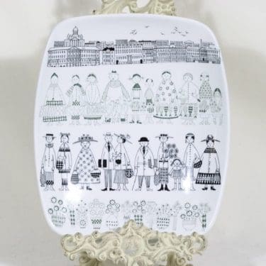 Arabia Kauppatori koristelautanen, suunnittelija , kuparipainokoriste