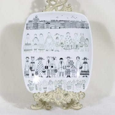 Arabia Kauppatori koristelautanen, suunnittelija , kuparipainokoriste