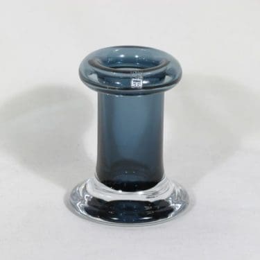 Riihimäen lasi Rulla maljakko, siniharmaa, suunnittelija Tamara Aladin,