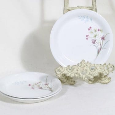 Arabia Pellervo lautaset, pieni, 3 kpl, suunnittelija Raija Uosikkinen, pieni, matala, siirtokuva