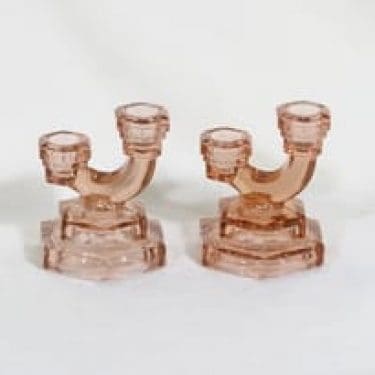 Riihimäen lasi 5897 kynttilänjalat, 2, suunnittelija , 2, pieni, art deco