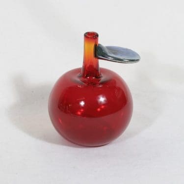 Nuutajärvi Omenapullo koristepullo, signeerattu, suunnittelija Oiva Toikka, signeerattu, numeroitu