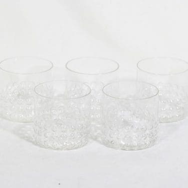 Riihimäen lasi Grappo lasit, kirkas, 5 kpl, suunnittelija Nanny Still,