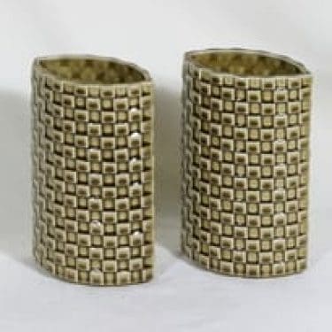 Arabia Harlekiini maljakot, 2 kpl, suunnittelija Kaarina Aho, sinappi