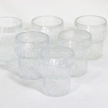 Riihimäen lasi Kehrä lasit, kirkas, 6 kpl, suunnittelija Nanny Still,