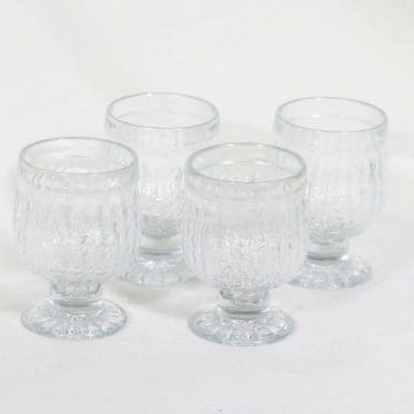 Riihimäen lasi Kehrä lasit, kirkas, 4 kpl, suunnittelija Nanny Still,