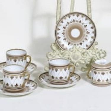 Arabia OC mokkakupit, käsinmaalattu, 4 kpl, suunnittelija , käsinmaalattu, tuntematon koriste