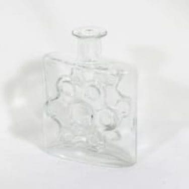 Riihimäen lasi Paukkurauta koristepullo, kirkas, suunnittelija Erkkitapio Siiroinen,