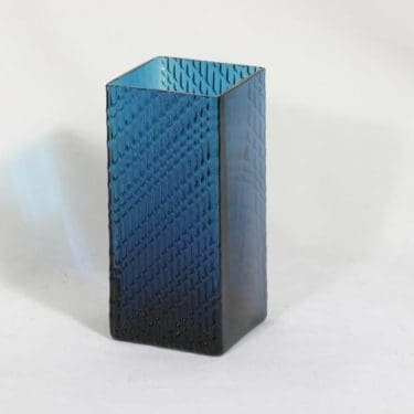 Riihimäen lasi Flindari maljakko, turkoosi, suunnittelija Nanny Still,