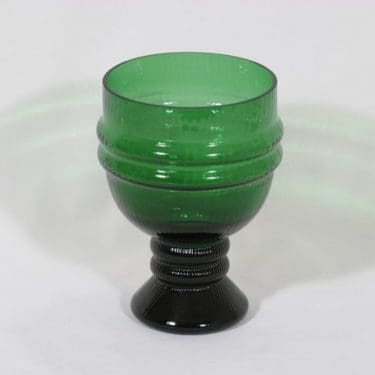Riihimäen lasi Sulttaani maljakko, vihreä, suunnittelija Nanny Still,