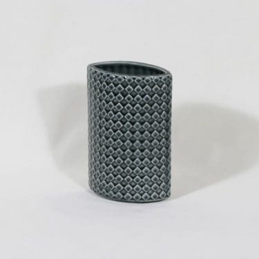 Arabia Harlekiini maljakko, vihreä|harmaa, suunnittelija Kaarina Aho, pieni