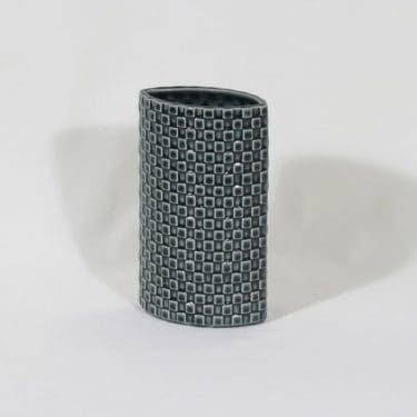 Arabia Harlekiini maljakko, vihreä|harmaa, suunnittelija Kaarina Aho, pieni