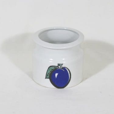 Arabia Tutti frutti purnukka, luumu, suunnittelija Ulla Procope, luumu, serikuva