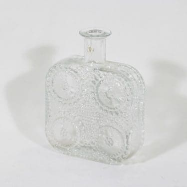 Riihimäen lasi Grapponia koristepullo, kirkas, suunnittelija Nanny Still,