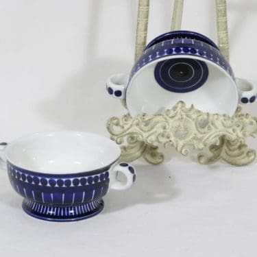 Arabia Valencia annoskulhot, käsinmaalattu, 2 kpl, suunnittelija Ulla Procope, käsinmaalattu, signeerattu