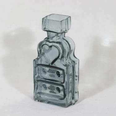 Riihimäen lasi Piironki maljakko, siniharmaa, suunnittelija Helena Tynell,