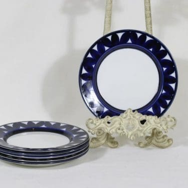 Arabia Sotka lautaset, pieni, 6 kpl, suunnittelija Raija Uosikkinen, pieni, käsinmaalattu