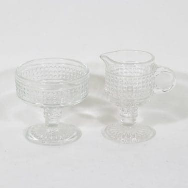 Riihimäen lasi Barokki sokerikko ja kermakko, kirkas, suunnittelija Erkkitapio Siiroinen,