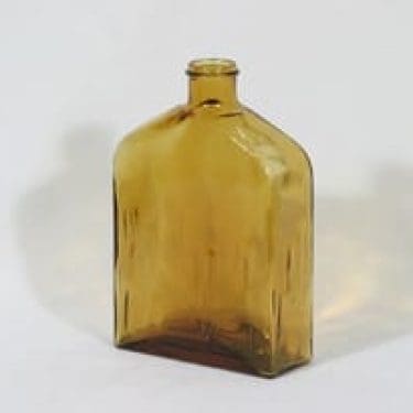 Riihimäen lasi Lankkupullo koristepullo, ruskea, suunnittelija Helena Tynell,