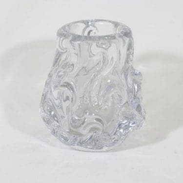 Riihimäen lasi maljakko, kirkas, suunnittelija Helena Tynell, massiivinen